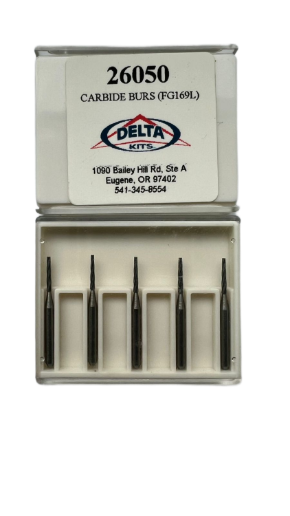 Боры Delta Kits DK FG169L карбидные с длинным конич. наконечн.(диаметр отверстия - 0,79 мм)