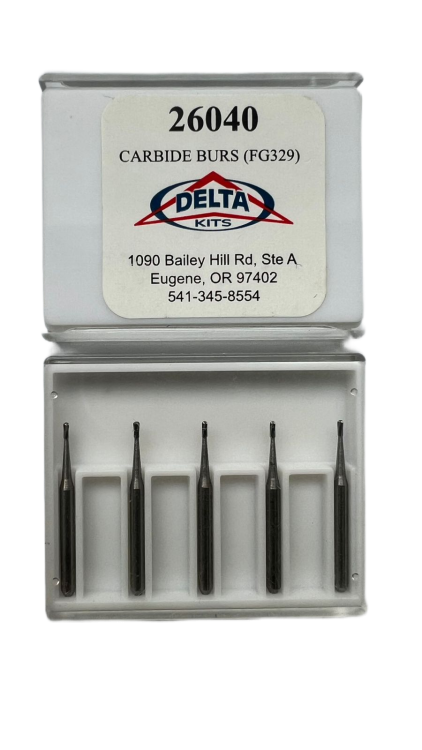 Боры Delta Kits DK FG329 карбидные с грушевидным наконечником (диаметр отверстия – 0,61 мм)